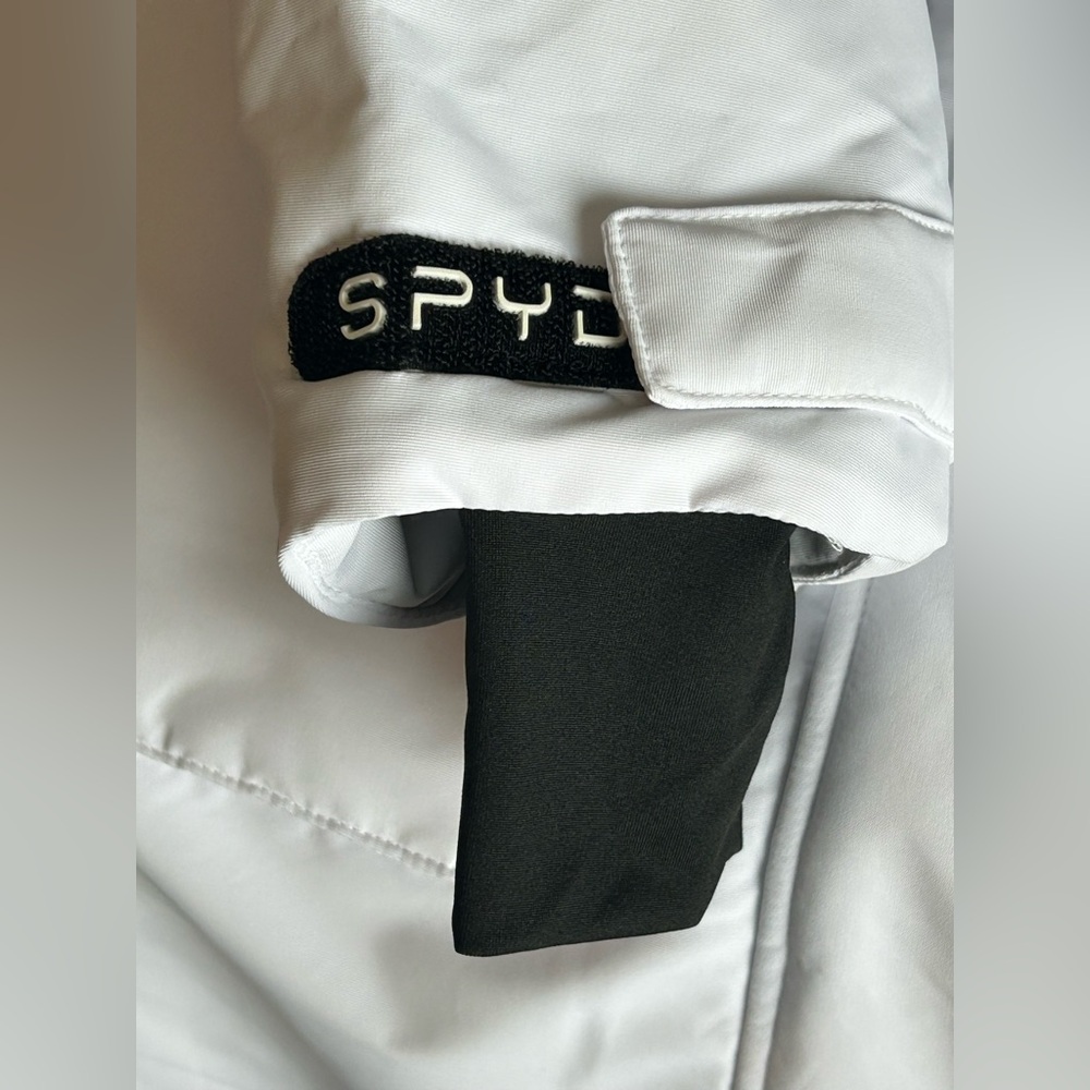 Spyder Women's White and Black long puffer jacket - Picture 11 of 16